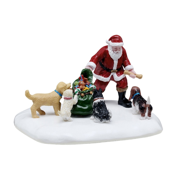 Image de Noël au parc à chiens - Lemax