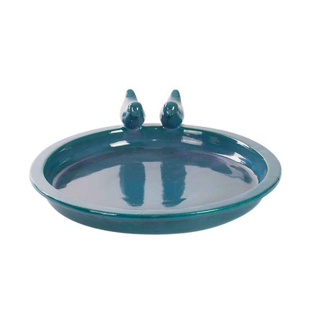 Image de Bain oiseau céramique rond noir
