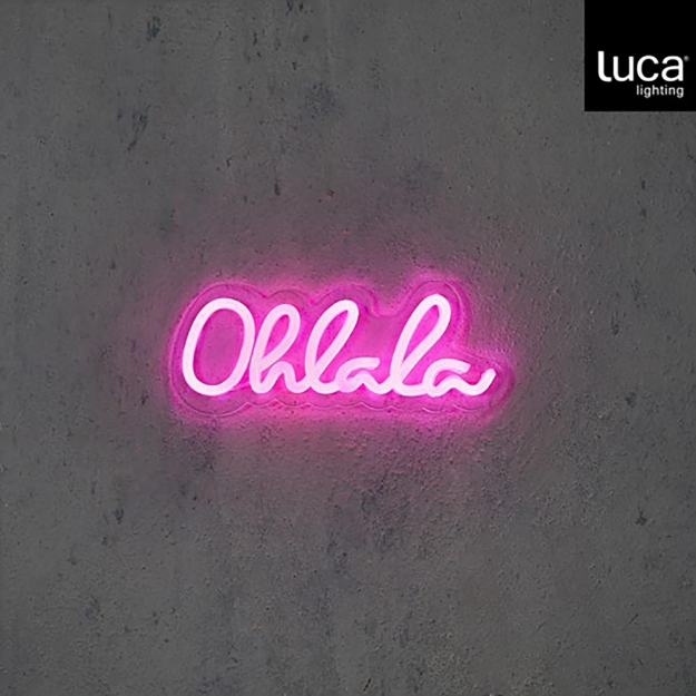 Image de Enseigne lumineuse Ohlala rose - 26 x 11 cm