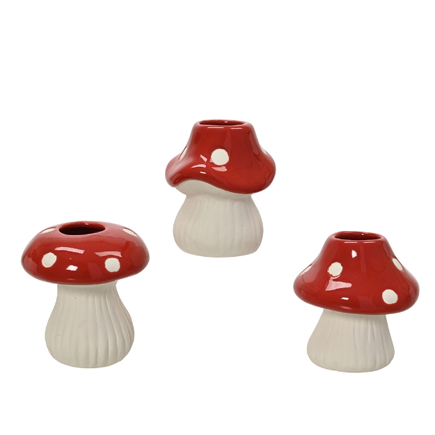 Image de Vase porcelaine champignon glacis