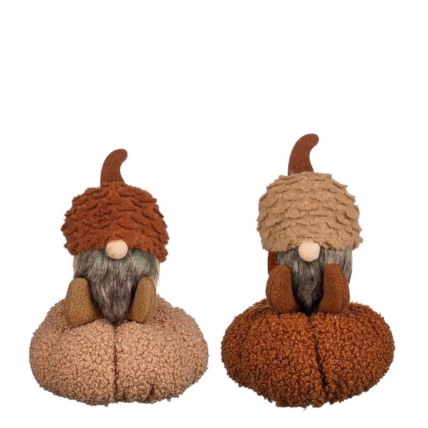 Image de Decoration pomme de pin gnome marron marron f. - Mica
