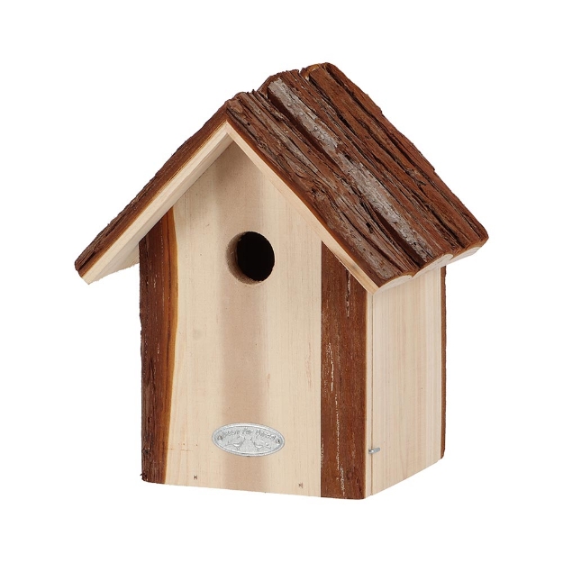 Image de Nichoir mésange bleue toît écorce