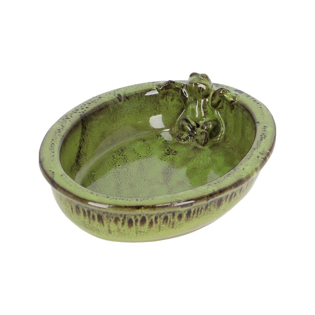 Image de Bain d'oiseau ovale grenouille