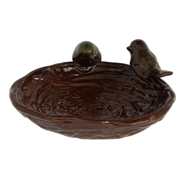 Image de Bain d'oiseau céramique nid