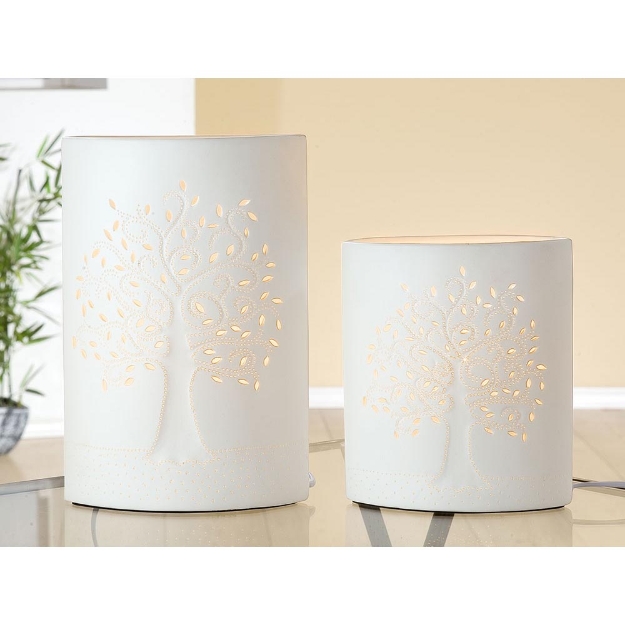 Image de Lampe Porcelaine elipse arbre L - GILDE