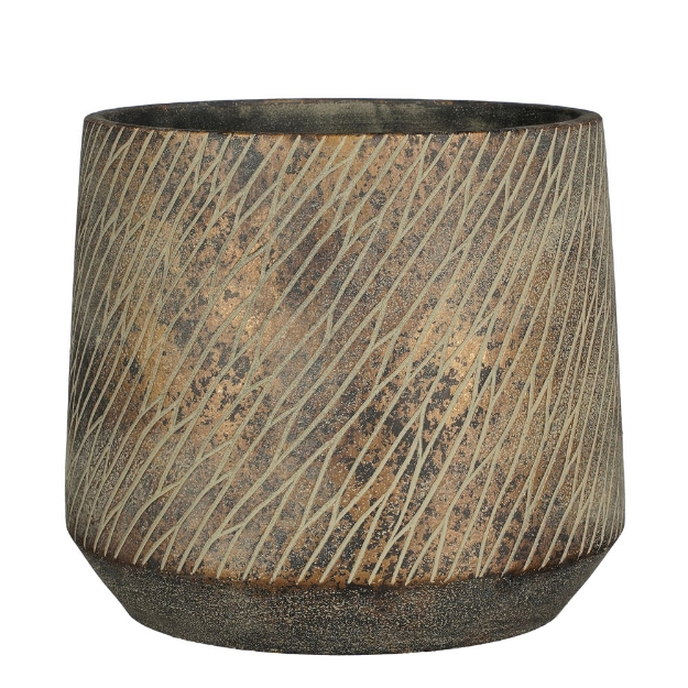 Image de Camino pot ronde marron f. - h20,5xd23,5cm - Mica
