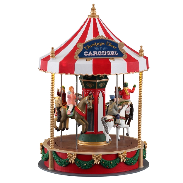 Image de Carrousel de noël joyeux, b/o (4,5v) - Lemax