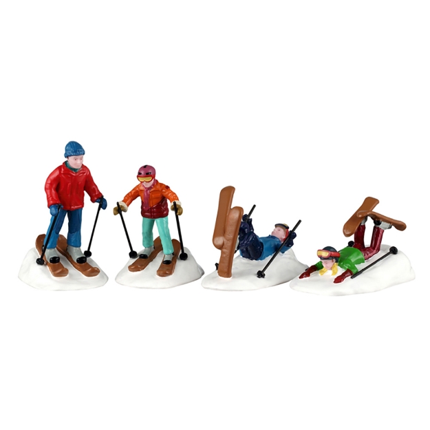 Image de Cours de ski de l’école de ski, set de 4 - Lemax