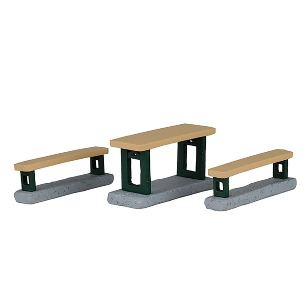 Image de Bancs de picnic, set de 3 - Lemax