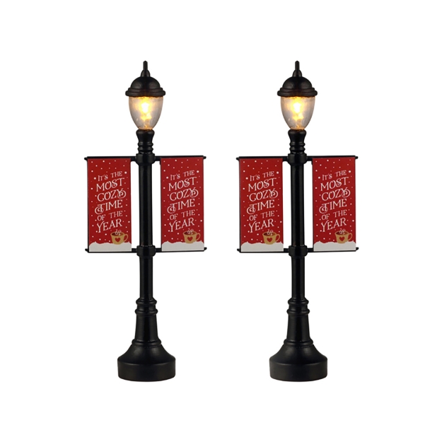 Image de Bannières de lampadaires, set de 2, b/o (4,5v) - Lemax