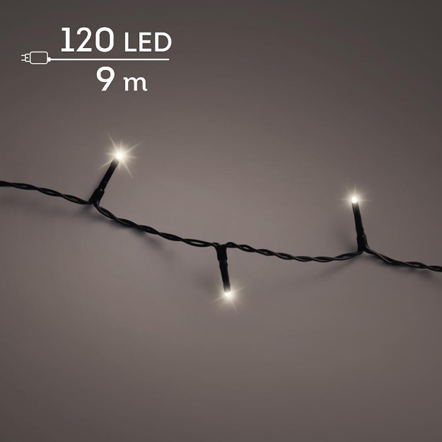 Image de guirl. clign. LED chaud p/extNoir / Blanc chaud 9M