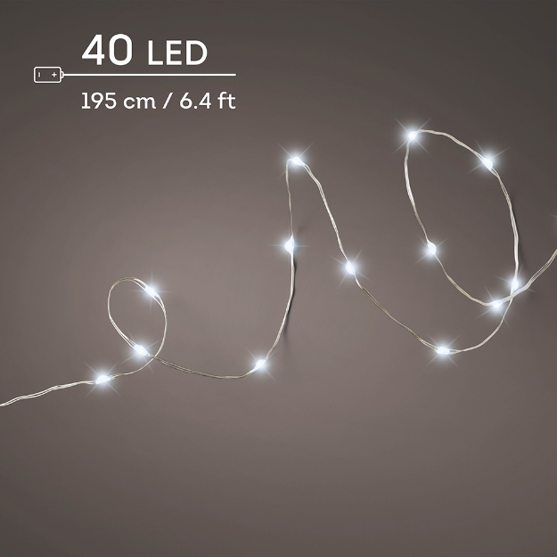 Image de Micro LED guirl lumineuse BO int 195cm-40Largent/Blanc froid