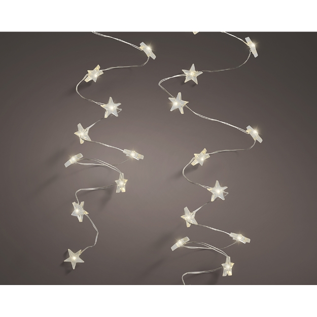 Image de Micro LED guirl étoile  BO int 95cm-20Largent/Blanc chaud