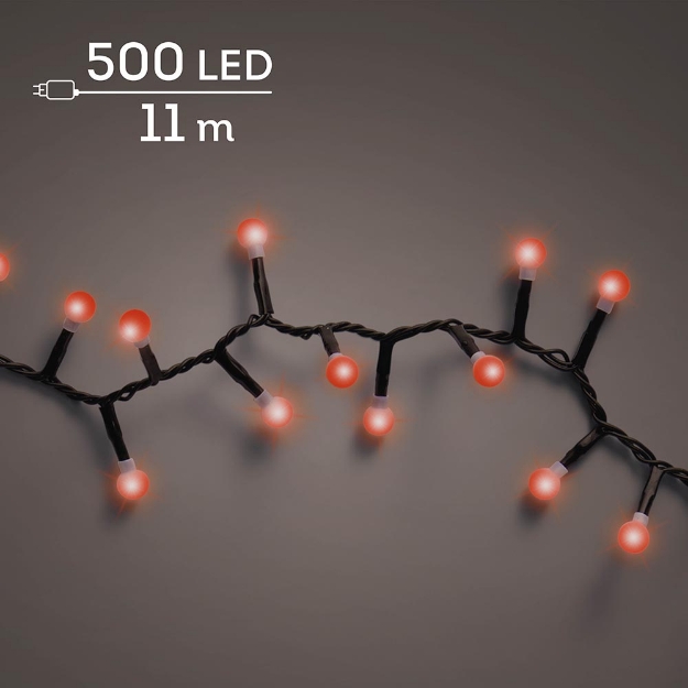 Image de LED cerise compact p/ext cable noir-IP44 transfo-8f noir/rouge 500L