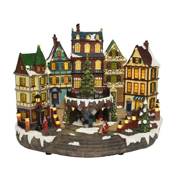 Image de LED paysage int musique/mouv sapin/maisons bl chaud