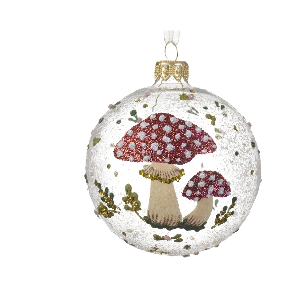 Image de Boule verre translucide champignon D8