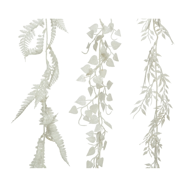 Image de Guirlande plastique paillettes blanc L180