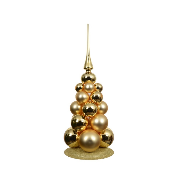Image de Boules verre brillant - mat mix boite dia4 or clair