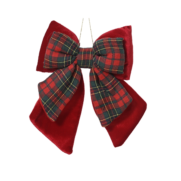 Image de Noeud velours polyester h23 rge noel