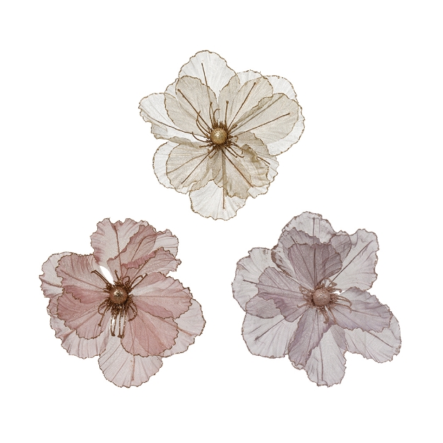 Image de Coquelicot s/clip polyester 3col dia27