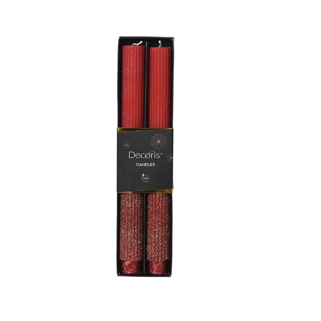 Image de Bougie cierge longue granule/ paillettes rge noël
