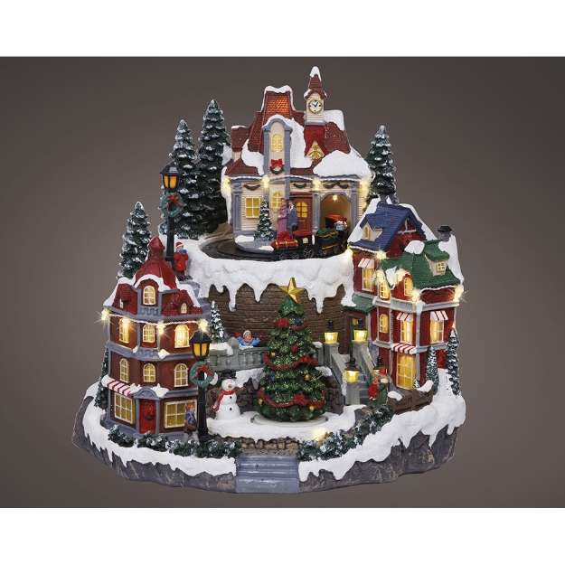 Image de LED paysage polyresine fixe int sapin
