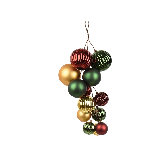 Image de Boules polyst brillant - mat bord/or/vert L52
