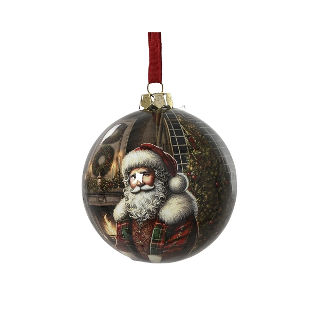 Image de Boule S/fil mousse polymere brillant pere noel D8