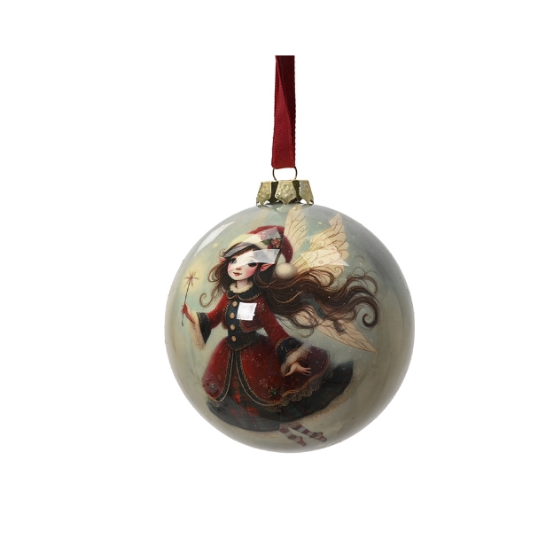 Image de Boule S/fil mousse polymere brillant elfe Rge Noël D8