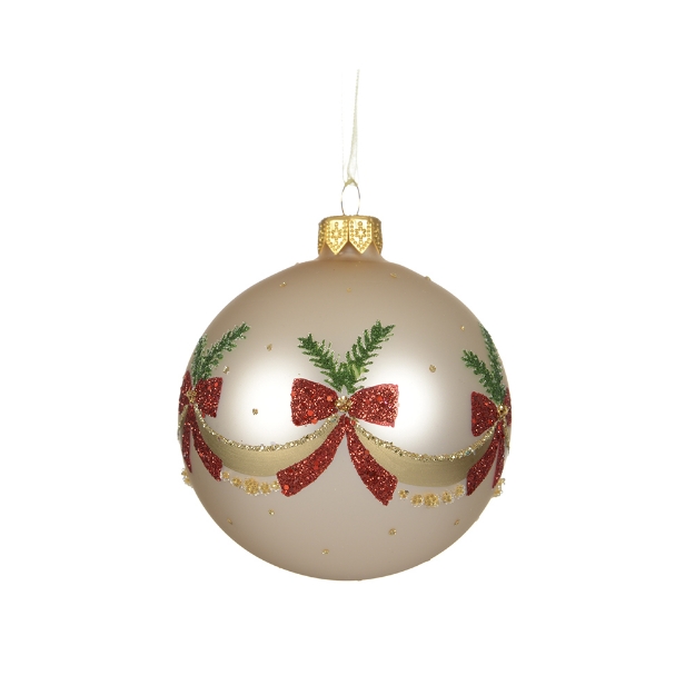 Image de Boule verre mat guirlande a/noeuds perle D8
