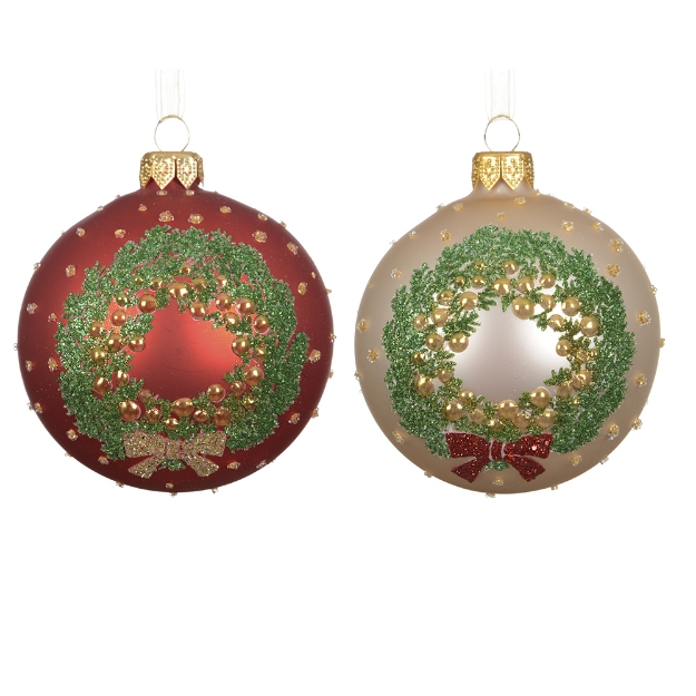 Image de Boule verre mat couronne 2col D8