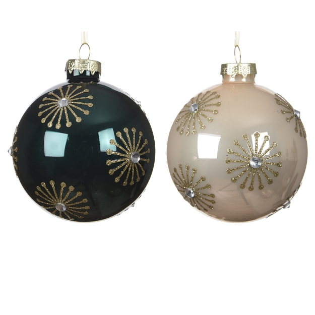 Image de Boules verre email a/feux artifice 2col D8
