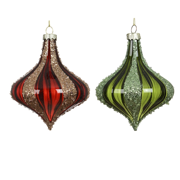 Image de Oignon verre transp a/rayures paillettes 2col D10