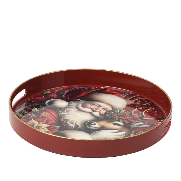 Image de Plateau pp rond brillant bord dore PN D33