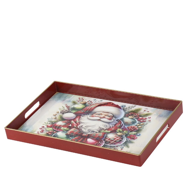 Image de Plateau pp rectangulaire brillant bord dore PN L40