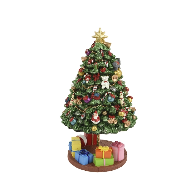 Image de Boite a musique polyresine sapin Vert/coul H21
