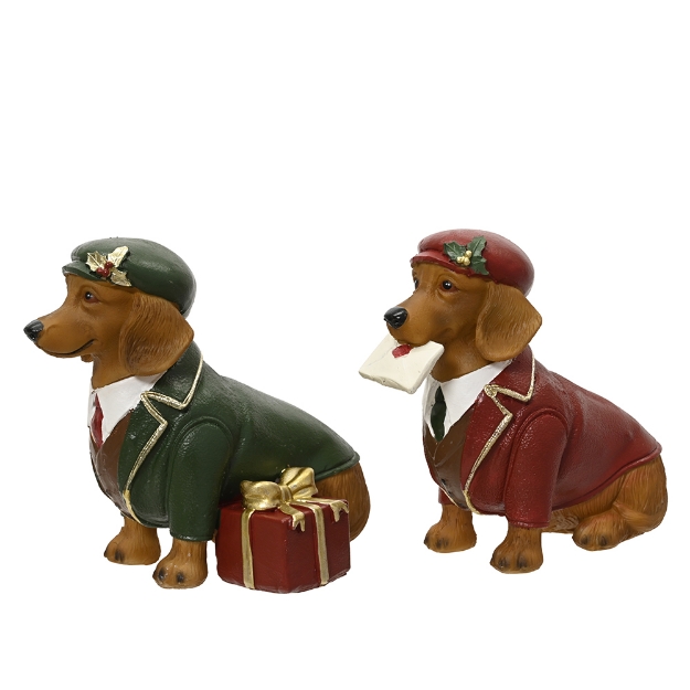 Image de Chien polyresine assis cadeau - lettre H14
