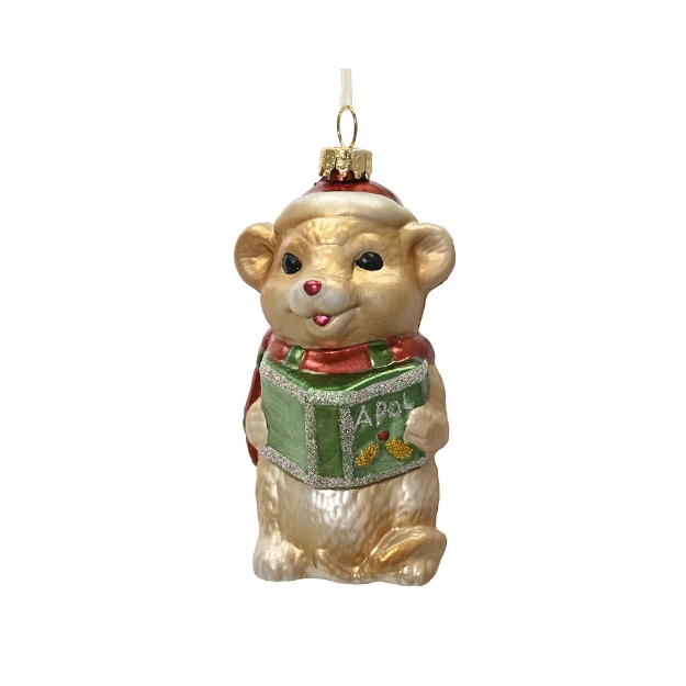 Image de Souris polyst thermolaque paillettes brun H10,5