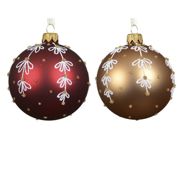 Image de Boule verre mat branches verticales 2col D8