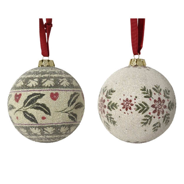Image de Boule sur fil mousse polymere sucre feuilles D8
