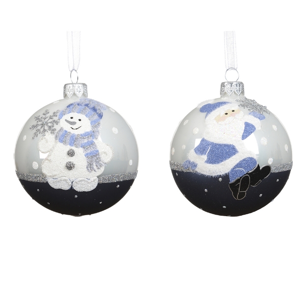 Image de Boule verre brillant - mat moitie PN/BONH D8