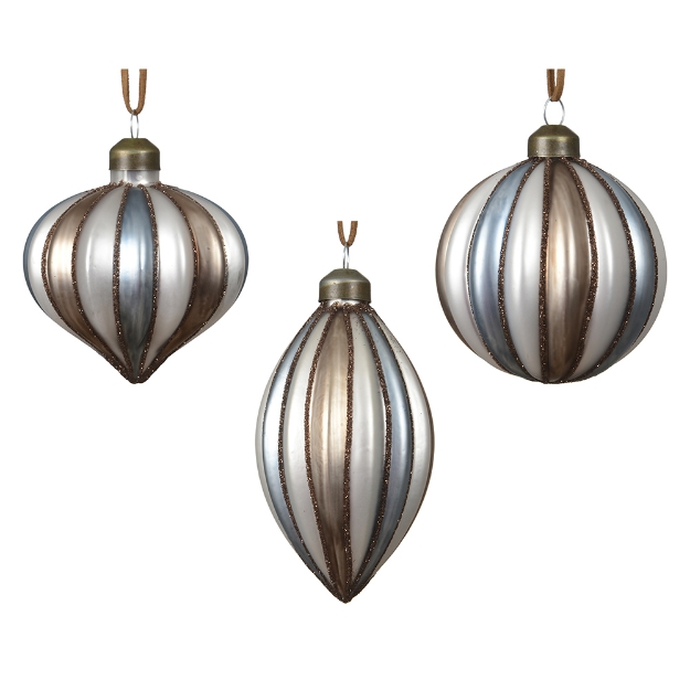 Image de Boules verre a/lignes paillettes multi