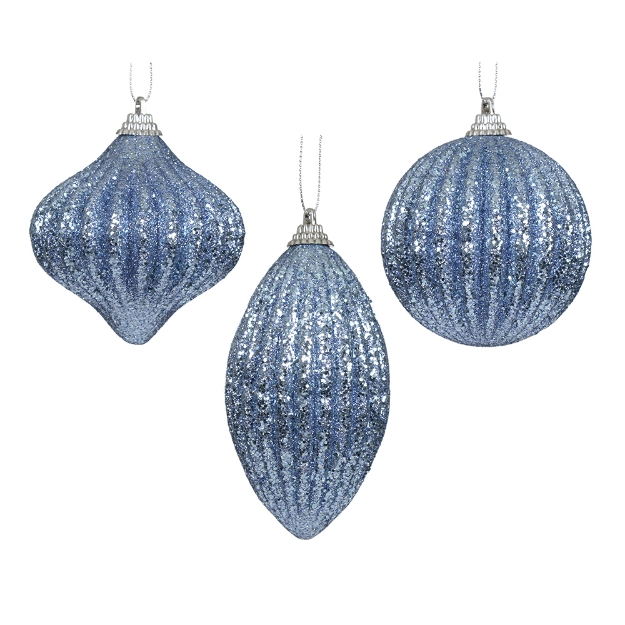 Image de Boule mousse paillettes aube bleue
