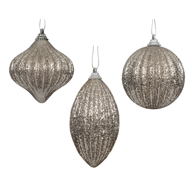 Image de Boule mousse paillettes perle fumée