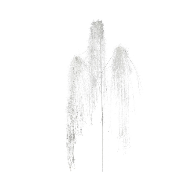 Image de Branche polyester finition paillettes clair blanc H70