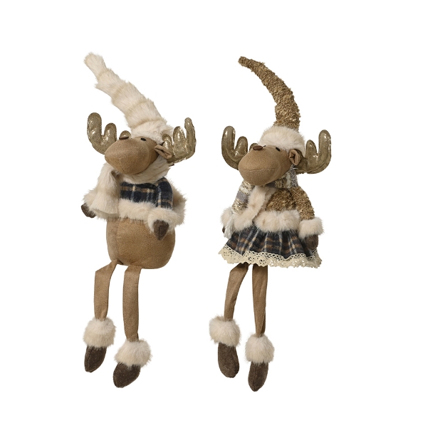 Image de Cerf polyester assis a/jambes pendantes  H61 bleu