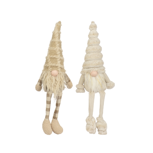 Image de Gnome polyester assis a/jambes pendantes clair/beige H60