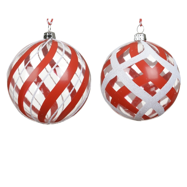 Image de Boules polystyrene transparent paillettes  rge/bl D8