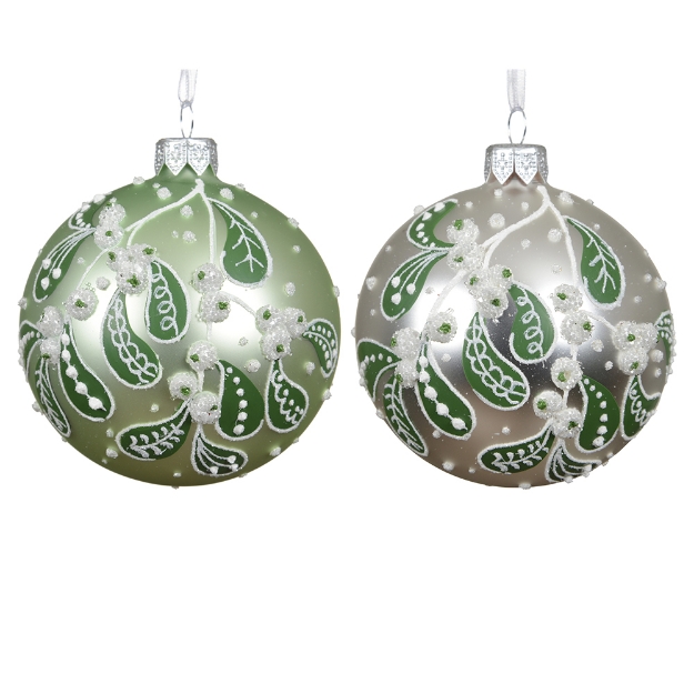 Image de Boule verre mat branche a/baies 2col D8