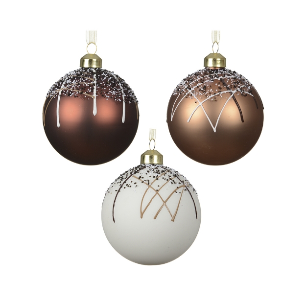 Image de Boules verre mat a/perles sur dessus 3col  D8